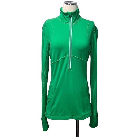 lululemon athletica Tops - Lululemon Star Runner Pullover Lace Ruffle Green Bean Rulu Size 8
